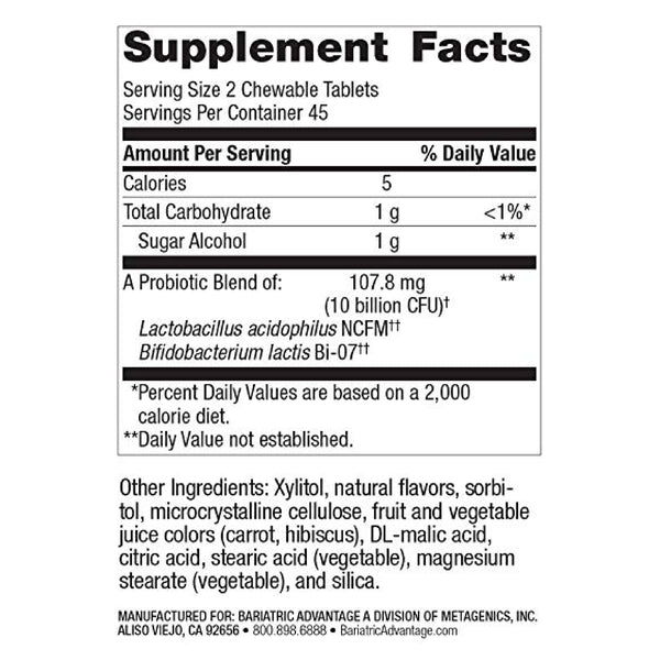 Bariatric Advantage Chewable FloraVantage Grap 90