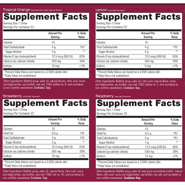 Bariatric Advantage Calcium Citrate Chewy Bites - 5 Flavors
